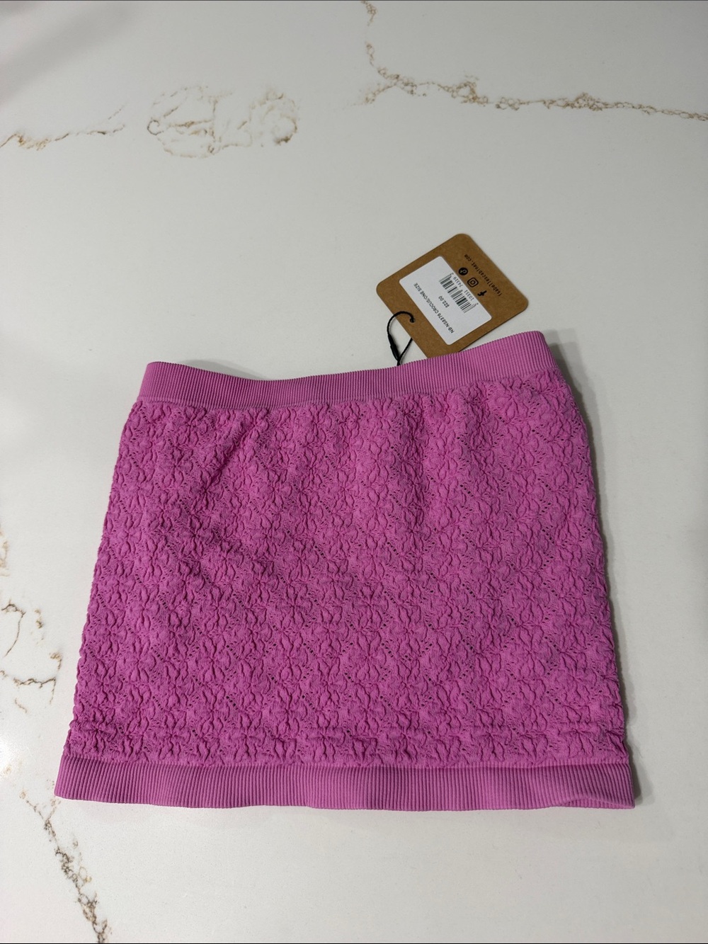 NWT Isabelle's Cabinet Pink Textured Stretch Tub Top with Built in Bra | OS